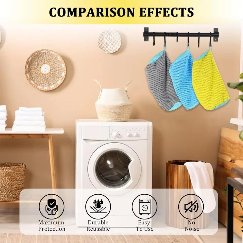 1/4PCS Shoe Washing Bag Washing Machine Laundry Bags with Zipper Closure Shoes Cleaning Bag Shoes Laundry Fluffy Fibers Sneaker